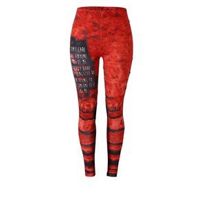 M/L -Ladies Modified Mid-rise Red Leggings with Air Vents